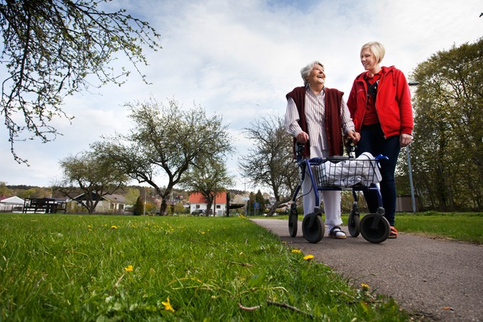 Elder woman walking